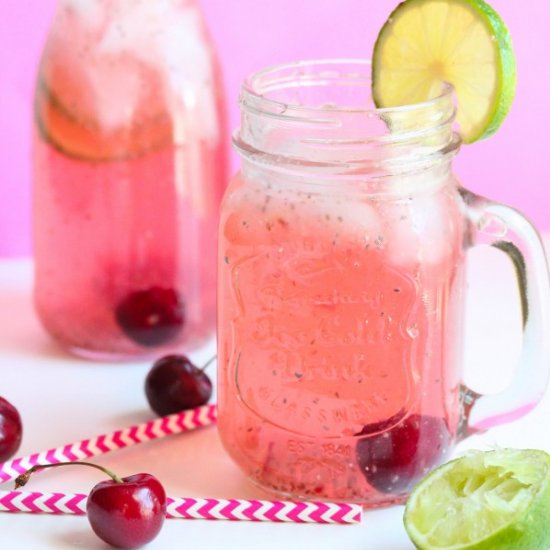 Chia seed cherry limeade