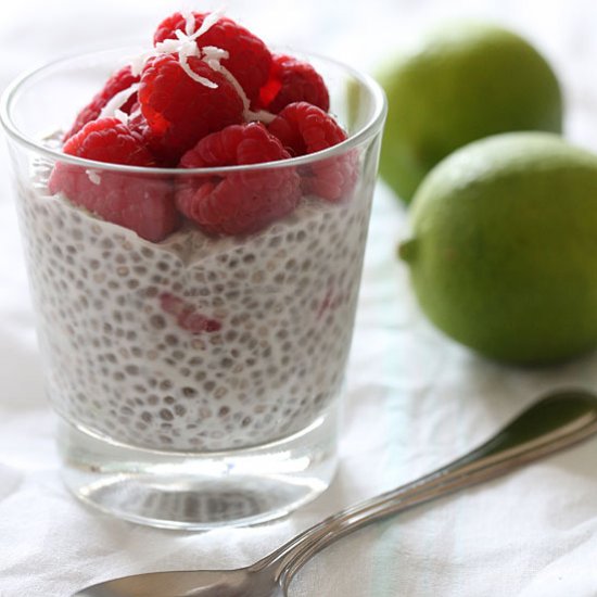 Coconut Lime Raspberry Chia Pudding