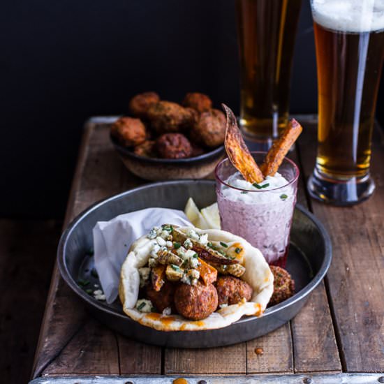 Buffalo Falafel Pitas