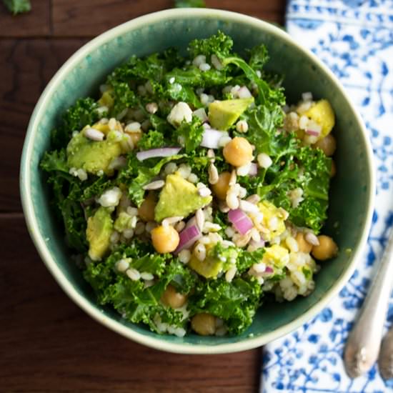 Kale, Barley Feta Salad