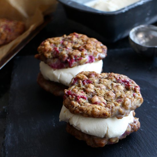 Cranachan Ice Cream Sandwiches