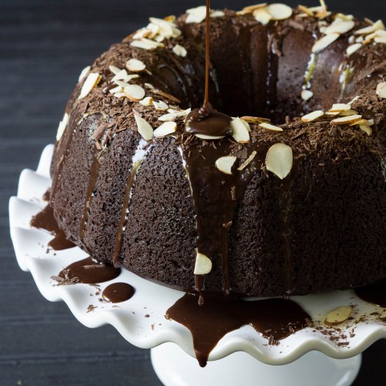 Dark Chocolate Almond Bundt Cake