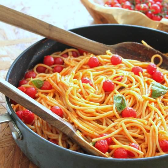 Cherry Berry Topped Pasta