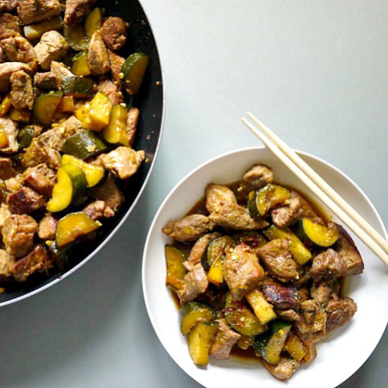 Pork Stir Fry with Scallion Sauce