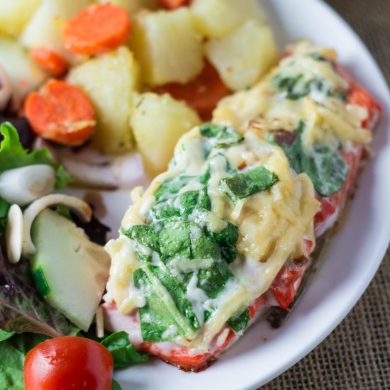 Smoked Gouda and Spinach Salmon