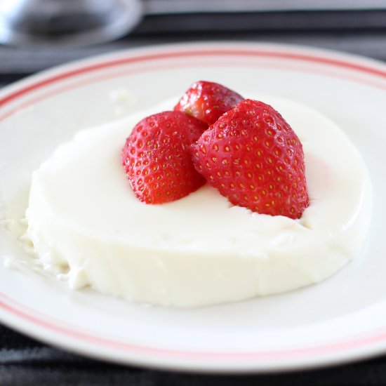 Strawberry Vodka Panna Cotta