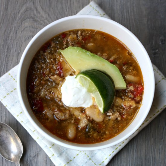 Salsa Verde Turkey Chili