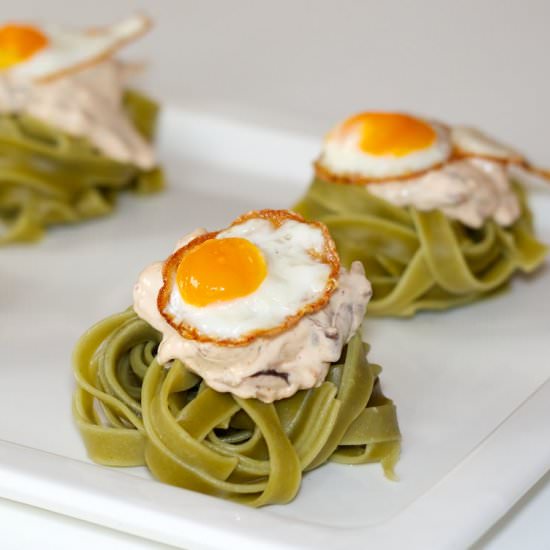 Pasta with Quail Eggs