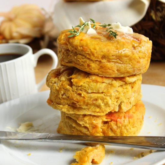 Cheesy Pumpkin Buttermilk Biscuits