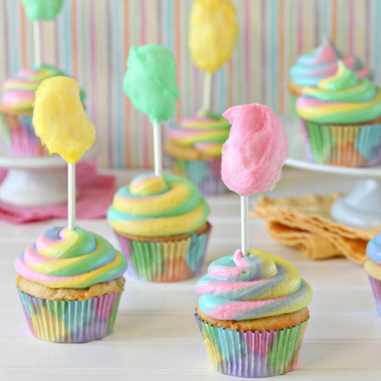 Cotton Candy Cupcakes