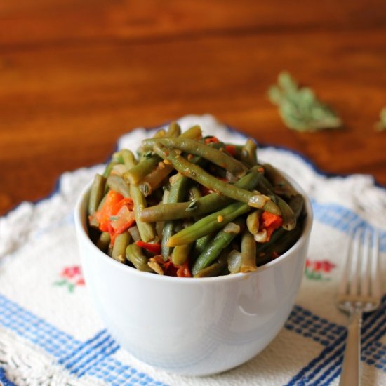 Greens Beans With Tomatoes