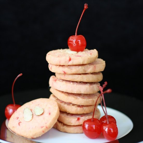 Cherry Almond Coconut Shortbread