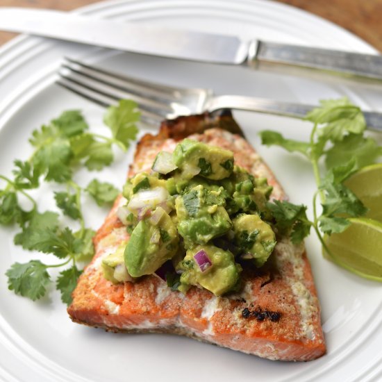 Grilled Salmon with Avocado Salsa