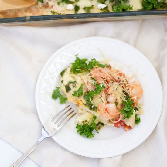 Delicious Angel Hair Shrimp Bake