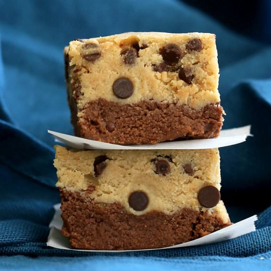 Vegan Cookie Dough Brownies