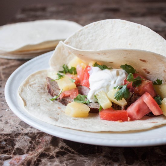 Steak and Pineapple Tacos