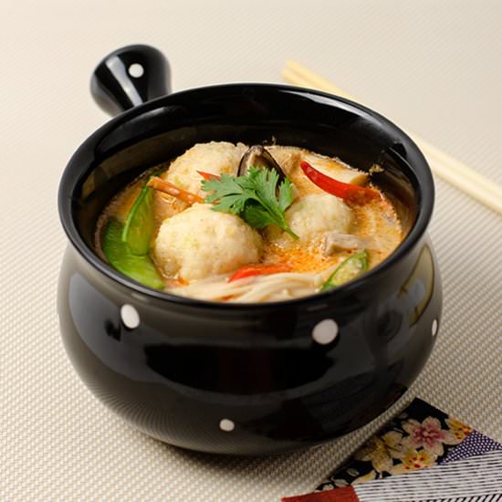 Thai Coconut Soup with Fish Ball