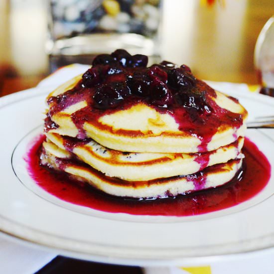 Blueberry Mascarpone Pancakes