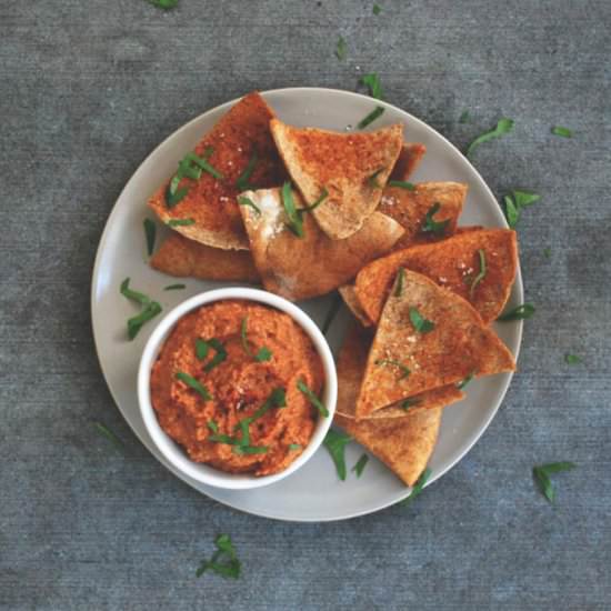 Roasted red pepper romesco dip