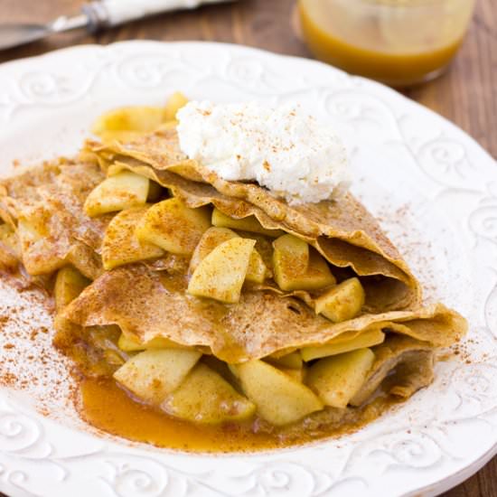 Caramel Apple Buckwheat Crepes