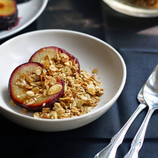 Maple Roasted Plums with Oats