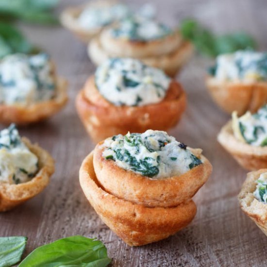 Healthy Spinach Artichoke Dip Bites