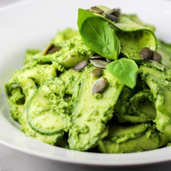 Green Pesto & Courgette Tagliatelle