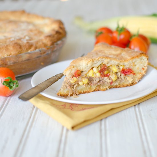 Summer Chicken & Biscuit Pie