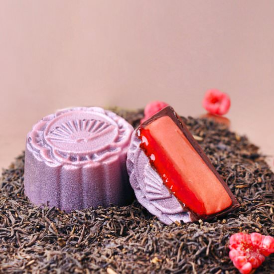 Earl Grey Raspberry Choc Mooncakes