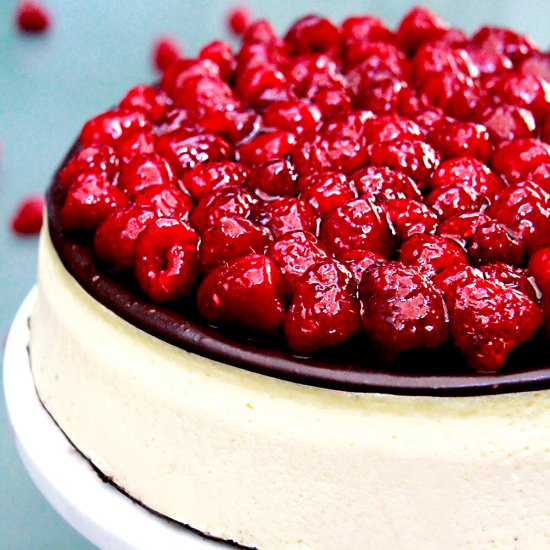 Raspberry Chocolate Cheesecake