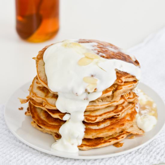 Pear Pancakes with Yogurt and Honey