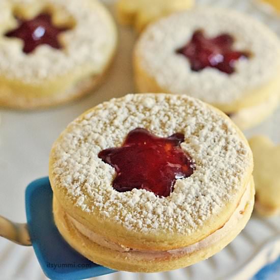 Strawberry Lemon Linzer Cookies