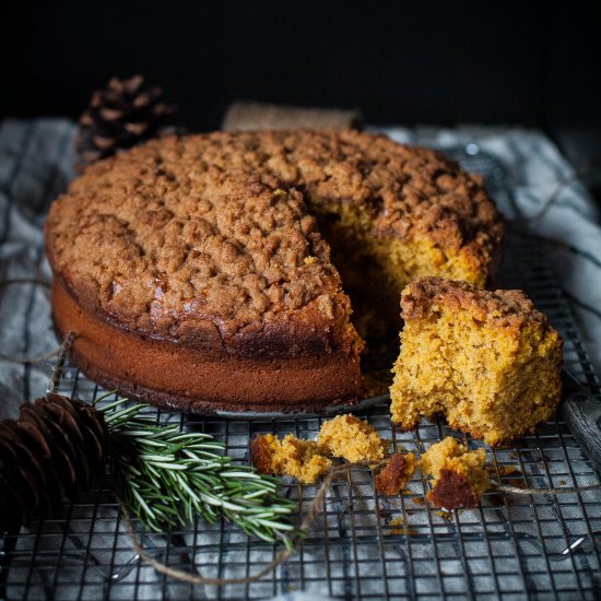 Rosemary Polenta Pumpkin Coffeecake