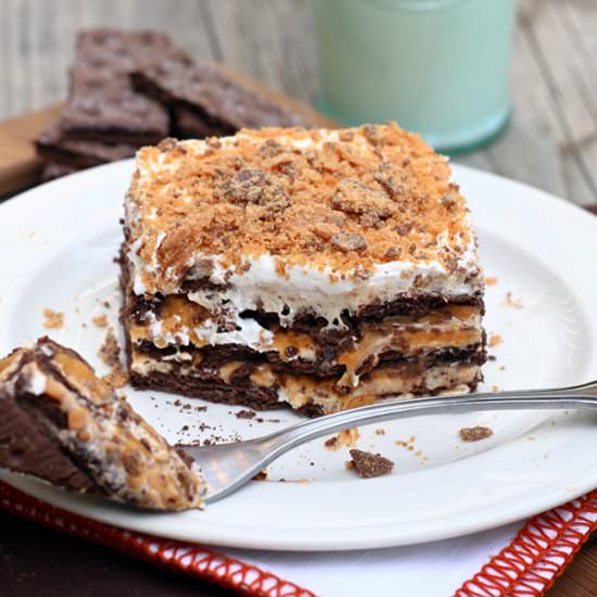 No-Bake Butterfinger Ice Box Cake