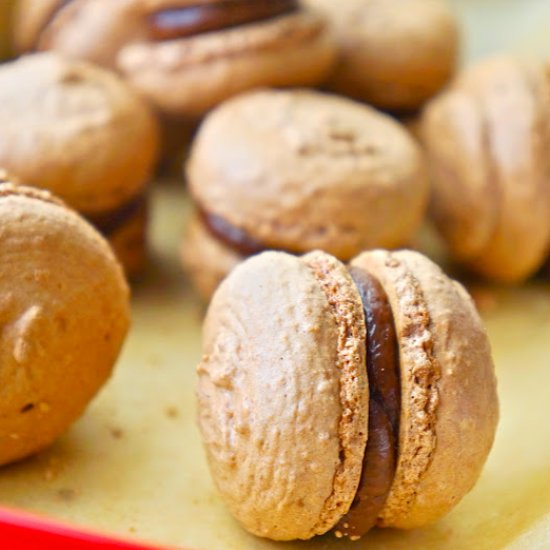 Salted Caramel Nutella Macarons