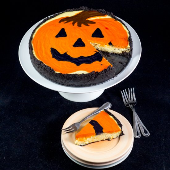 Decorated Pumpkin Cheesecake