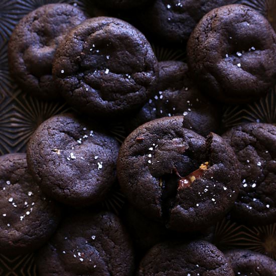 Salted Chocolate PB Stuffed Cookies