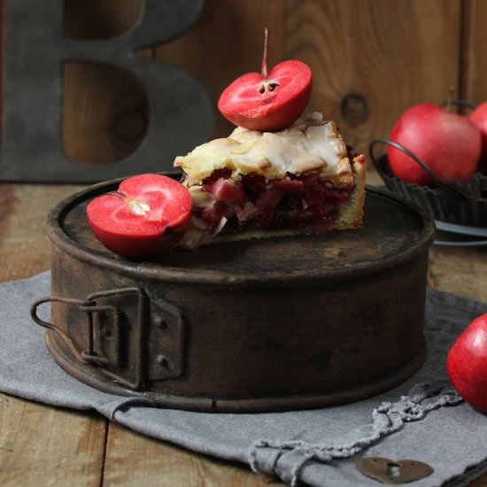 Apple Pie with a rare red apple