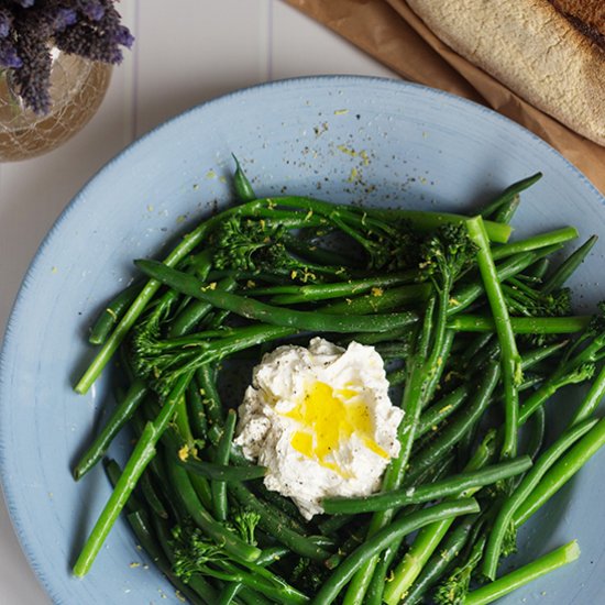 Lemon Greens with Whipped Feta