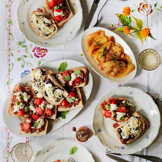 Caponata and Radicchio Bruschetta