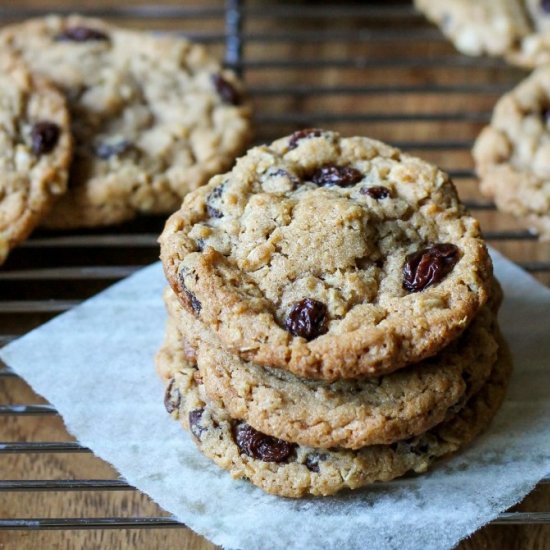 Cinnamon Raisin PB Oatmeal Cookies