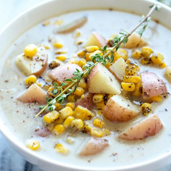 Slow Cooker Potato and Corn Chowder