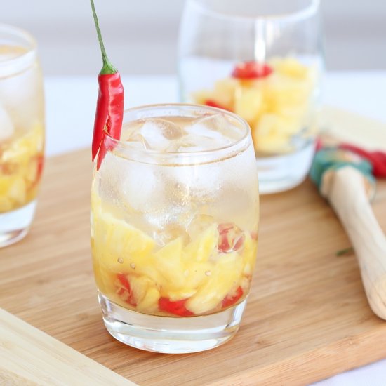 Pineapple and Chilli Caipiroska