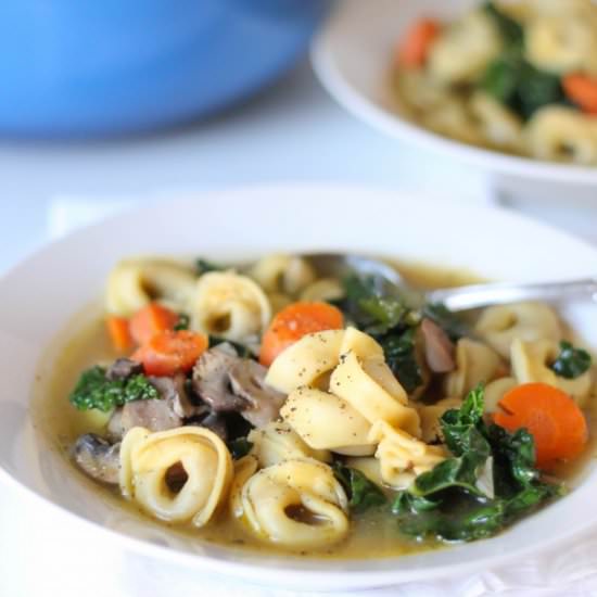 Vegetable tortellini soup