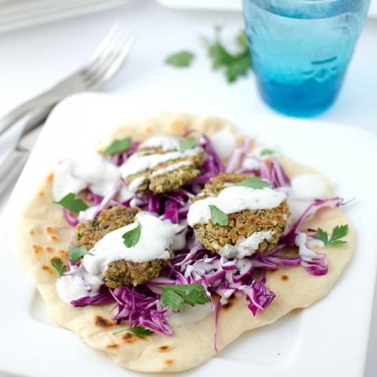 Lentil Flatbreads with Yogurt Sauce