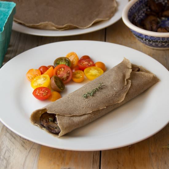 Buckwheat Crepe with Mushrooms