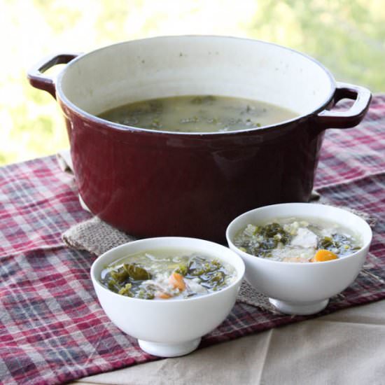 Kale and quinoa chicken soup