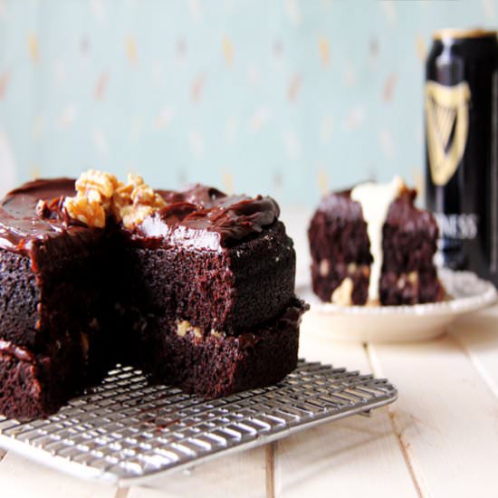 Chocolate walnut beer cake