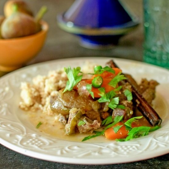 Lamb tagine with figs and almonds