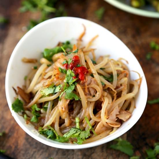 Bean Sprouts Cheese and Sriracha